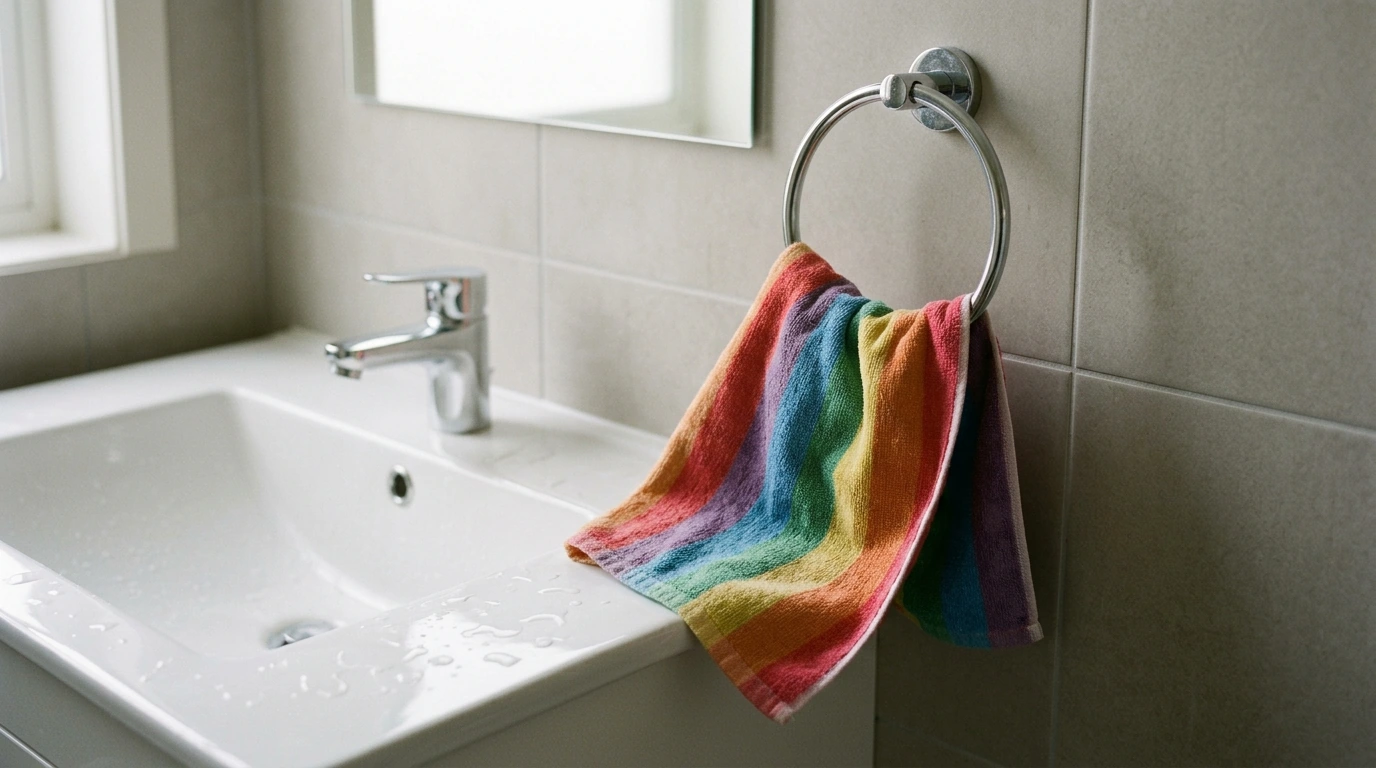 Rainbow Stripe Cotton Hand Towel (13.4"), Quick-Dry